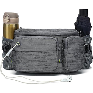 <b>Large</b> Unisex Hiking Fanny Pack & Crossbody Waist Bag for Travel for Man Women Dual Water Bottle - Product Image 2