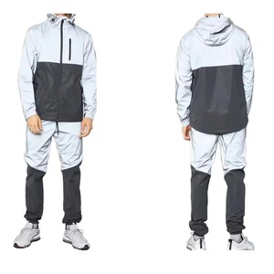 Chándal de entrenamiento de invierno unisex personalizado de alta calidad, conjunto de dos piezas cortavientos para exteriores, con capucha, de spandex/algodón, de secado rápido. - Product Image 1