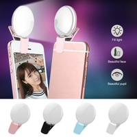 Anneau de lumière LED Rechargeable Mini Q pour photographie de nuit, avec Clip USB, lampe Flash, pour téléphone portable, Selfie
