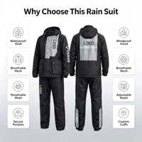 Ensemble imperméable et coupe-vent épais pour la pluie, veste et pantalon, unisexe adulte pour livreur de scooter électrique, vente en gros OEM