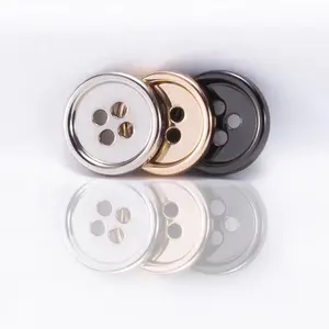 High Quality Gunmetal Gold Nickel Copper 10mm 11.5mm 15mm 4 Holes Metal Zinc Alloy Shirt Button In Buttons For Garment
