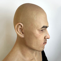 Masque facial complet en silicone pour cosplay classique d'Halloween et de Noël, masque de fête amusant personnalisé pour homme
