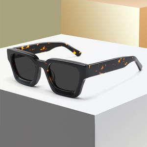 Lunettes de soleil unisexes transfrontalières en acétate, monture carrée noire, verres polarisés TAC UV400 pour la protection solaire, la mode, les voyages et la conduite - Product Image 4