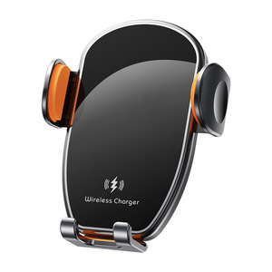Support de téléphone à charge sans fil 15W, charge rapide, fixation universelle pour grille d'aération de voiture, en ABS noir, type clip-on - Product Image 5