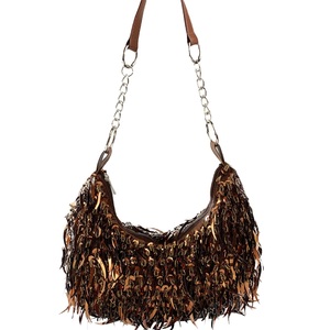 Bolso de Noche con Lentejuelas y Cuentas en Forma de Media Luna para Mujer, Cartera Brillante, Precioso Bolso de Hombro para Bar, Discoteca, Cóctel, Fiesta de Graduación - Product Image 3