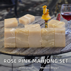 Tuiles de Mahjong en Acrylique Perlé, Ensemble de Mahjong Américain de 160 Pièces, Pièces de Jeu Multicolores Gravées pour les Fêtes - Product Image 2