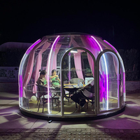 Tentes dôme de camping Igloo clair PC Resort Dome House PC Bubble House avec rideau