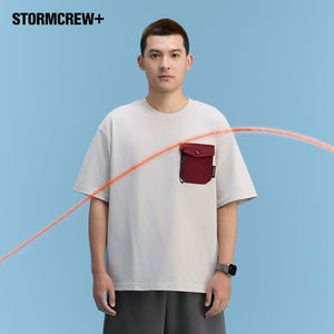 STORMCREW Bolso T-Shirt MediaStorm Montanha Função Confortável Pele-Friendly Suavidade Sólidos Cores Contraste-Novo - Product Image 2