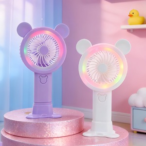 Heiß begehrter, farbenfroher Tischventilator mit Beleuchtung, Mini-Akku-Handventilator, tragbarer Mini-Ventilator mit Handyhalterung - Product Image 6