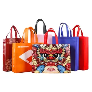 Venda promocional personalizada de alta qualidade, logotipo de presente de alta qualidade impresso reciclado exposição promoção compras tote mão não tecido saco