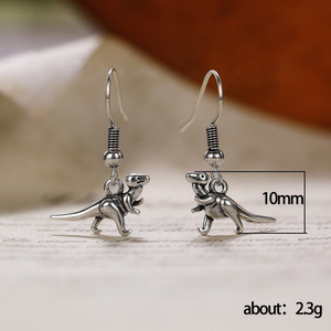 Boucles d'oreilles créatives en forme de dinosaure pour femmes, bijoux de mode animalière de niche - Product Image 3