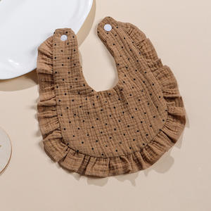 Baberos de Algodón con Volantes para Bebés y Niños Pequeños, Baberos de Muselina de 4 Capas con Impresión Personalizada - Product Image 6