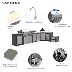 Summer Aluminum Modular Modern <b>Cabinet</b> Bbq Pizza Oven Island Cocina Exterior Camping Furniture Modular <b>Outdoor</b> Kitchen Patio - Product Image 6