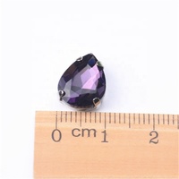 Strass en cristal fantaisie en forme de goutte d'eau 13*18mm à dos plat, à coudre, avec griffes métalliques, pour la décoration de chaussures et de robes