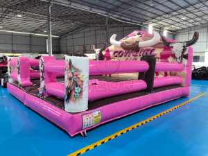 Toro Mecánico Inflable Rosa para Fiestas y Eventos, de Grado Comercial, con Colchón de PVC - Product Image 5