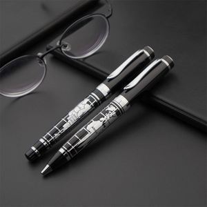 Stylo à bille élégant et classique en métal avec design de carte du monde, logo personnalisé, pour une utilisation promotionnelle d'entreprise et la vente en gros - Product Image 1