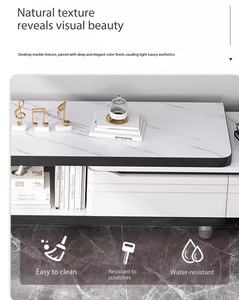 Modern Extendable <strong>TV</strong> Stand Coffee Table Set Marble Texture Storage Drawer Living Room Furniture Modern <strong>TV</strong> <strong>Unit</strong> - Product Image 5