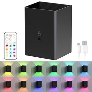Lámpara de Pared LED Recargable por USB con Control Táctil y Remoto, Luz Blanca Cálida RGB Regulable, Diseño Moderno para Sala de Estar - Product Image 4