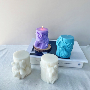 INTODIY 3D okyanus dalgası gül çiçek kelebek silindirik aromaterapi mum Pillar mum yapımı için silikon kalıplar - Product Image 3