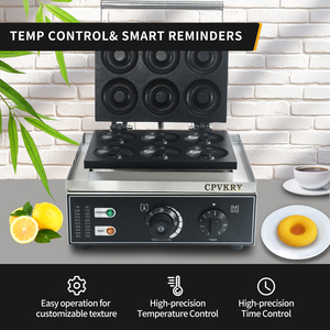 Thương mại điện 6 lỗ hai mặt Donut Maker <span class=keywords><strong>New</strong></span> Home <span class=keywords><strong>Bakery</strong></span> Mini Donut máy cho cà phê snack không dính sưởi ấm - Product Image 4