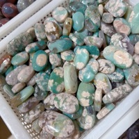 Pierres Roulées en Agate Verte Naturelle, Forme Cœur, Polies, Cristaux de Poche, Pierres de Guérison, Vente en Gros