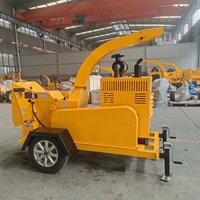 Broyeur de bois mobile de grande taille BRD, structure renforcée, moteur Yamaha, capacité de 3T/h, contrôlé par PLC, diamètre maximal de 200 mm
