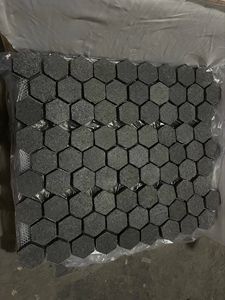 Dalles de pavés en granit noir absolu Smarter Stone à <span class=keywords><strong>prix</strong></span> réduit, carreaux naturels flammés hexagonaux pour pavage extérieur de villas, durables - Product Image 5
