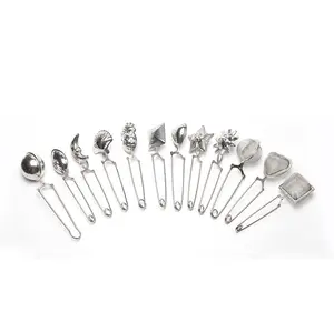 TEA02 vente en gros, diverses formes, boule à thé en acier inoxydable 304, infuseur, passoire à thé Durable, filtre avec poignée - Product Image 1