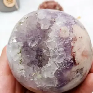 High Quality Spiritual Healing Ball Crystal Crafts Hand Made Druzy Geode Flower Agate Balls Sphere