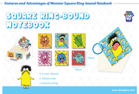 Carnet à spirale Strange Us Monster Square, 70x70mm, couverture en PP, 100 pages vierges |   Recruter des Agents Exclusifs Mondiaux
