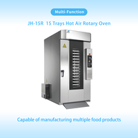 Horno de Convección Rotatorio a Gas JH 15R de 15 Bandejas, 75 kg/h, Programable, para Panadería, Galletas, Muffins y Pasteles