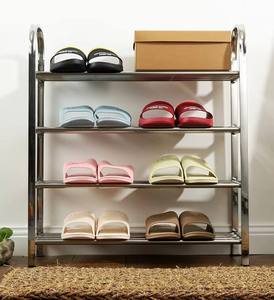 Étagère à chaussures en métal à 4 niveaux, organisateur de rangement en acier pour entrée et placard - Product Image 1