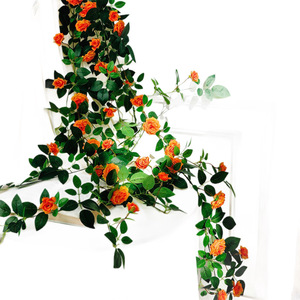 Guirlande de roses artificielles en soie, plante grimpante, bouquet de fleurs pour décoration murale intérieure, mariage, balcon, plante verte suspendue - Product Image 5