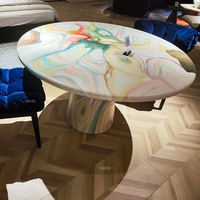 Table à manger ronde de luxe personnalisée de style unique 4-6 personnes Home Restaurant Table de cuisine Design en bois pour salle à manger
