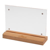Présentoir de bureau de Base en bois de haute qualité support de signe de carte de Menu acrylique clair