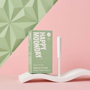 Tampon applicateur léger Happy Moonday ultra doux, biologique, avec noyau en coton biologique doux pour un flux menstruel léger et confortable, usage féminin - Product Image 1