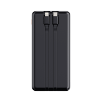 Banque d'alimentation portable d'urgence haute capacité 10000mAh avec écran LED, charge rapide 15W, câble inclus