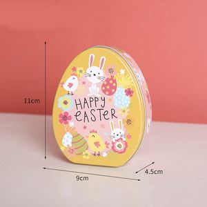 Venta caliente Fábrica Forma de huevo Caja de lata de Pascua Caramelo Chocolate Regalo Caja de embalaje de lata de metal para el día de Pascua - Product Image 6