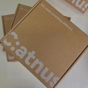 Extra Hard Zipper Kraft Paper <b>Box</b> Rectangle 200gsm Three Layer Logistics Packaging <b>Clothes</b> Storage <b>Box</b> - Product Image 3