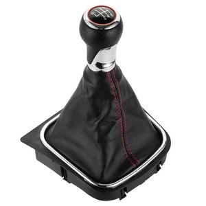Pomo de palanca de cambios de cuero, 5 velocidades, 6 velocidades, ergonómico, para Volkswagen Jetta 5 Golf 6 - Product Image 1