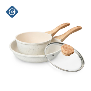 Juego de <span class=keywords><strong>ollas</strong></span> y sartenes de cerámica antiadherente con revestimiento antiadherente de buena calidad, juego de utensilios de cocina - Product Image 2