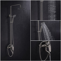 Ensemble de mélangeur de colonne de douche, en acier inoxydable, 304 noir brossé de fabrication, chaude et froide