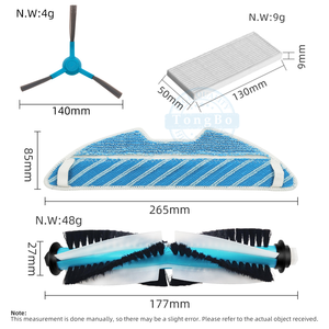Cepillo principal cepillo lateral filtro Hepa paño de mopa reemplazo apto para Cecotec <span class=keywords><strong>Conga</strong></span> 1290 <span class=keywords><strong>1390</strong></span> 1490 1590 Robot aspiradora repuestos - Product Image 6