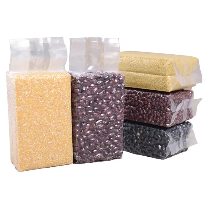 nylon PA food packaging bag rice vacuum square organ pumping plastic packaging bag rice brick bags for vacuum packaging