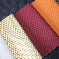 Korbgeflecht-Geprägtes PVC-Kunstleder Kleines Quadrat mit Metallischer Textur für Taschen, Schuhe und Handarbeiten