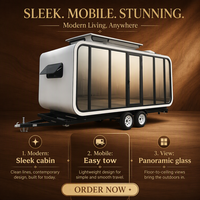 Cabine Apple insonorisée moderne, maison préfabriquée, capsule élégante, unité de vie modulaire de luxe pour le glamping en plein air
