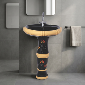 อ่างล้างหน้าทรงกลมเซรามิกสีเขียวลายหิน ดีไซน์สวยงาม สำหรับห้องน้ำ - Product Image 4