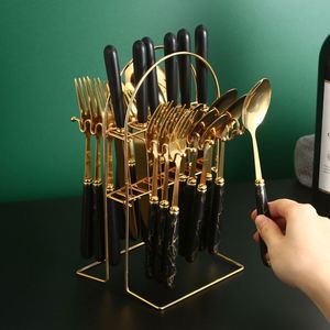 24-Piece Sustainable Stainless Steel Flatware <b>Set</b> Traditional Light Luxury Style Business Gift for Main Dining <b>Knife</b> Fork Spoon - Product Image 3