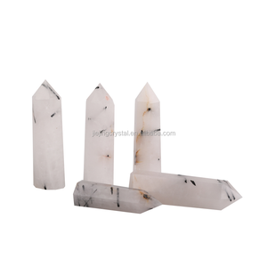 Piedra curativa de punto de cuarzo turmalina negra, cristal Natural, prismas hexagonales, varita de Obelisco, piedra de tratamiento - Product Image 2