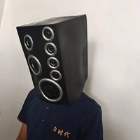 Funny TV Man Costume Haut-parleurs Cosplay Masque Casque Latex pour Halloween Party Audio Sound Headgear